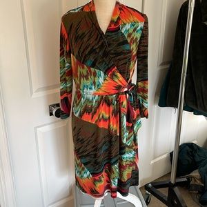 Abstract print wrap dress Maggy London